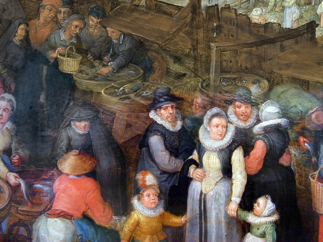 Stor fiskmarknad av Jan the Elder Brueghel