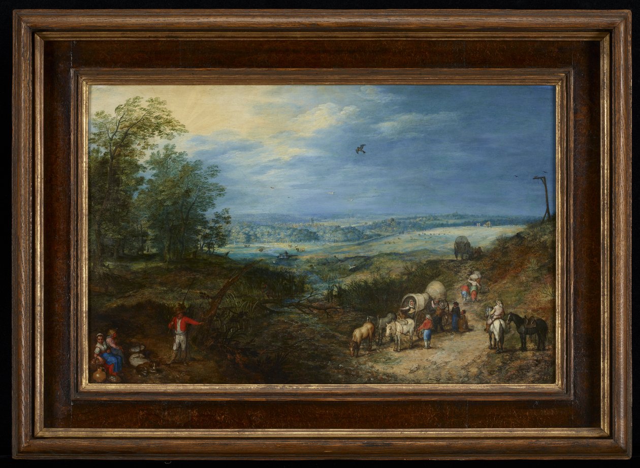 Landskap med bönder av Jan the Elder Brueghel