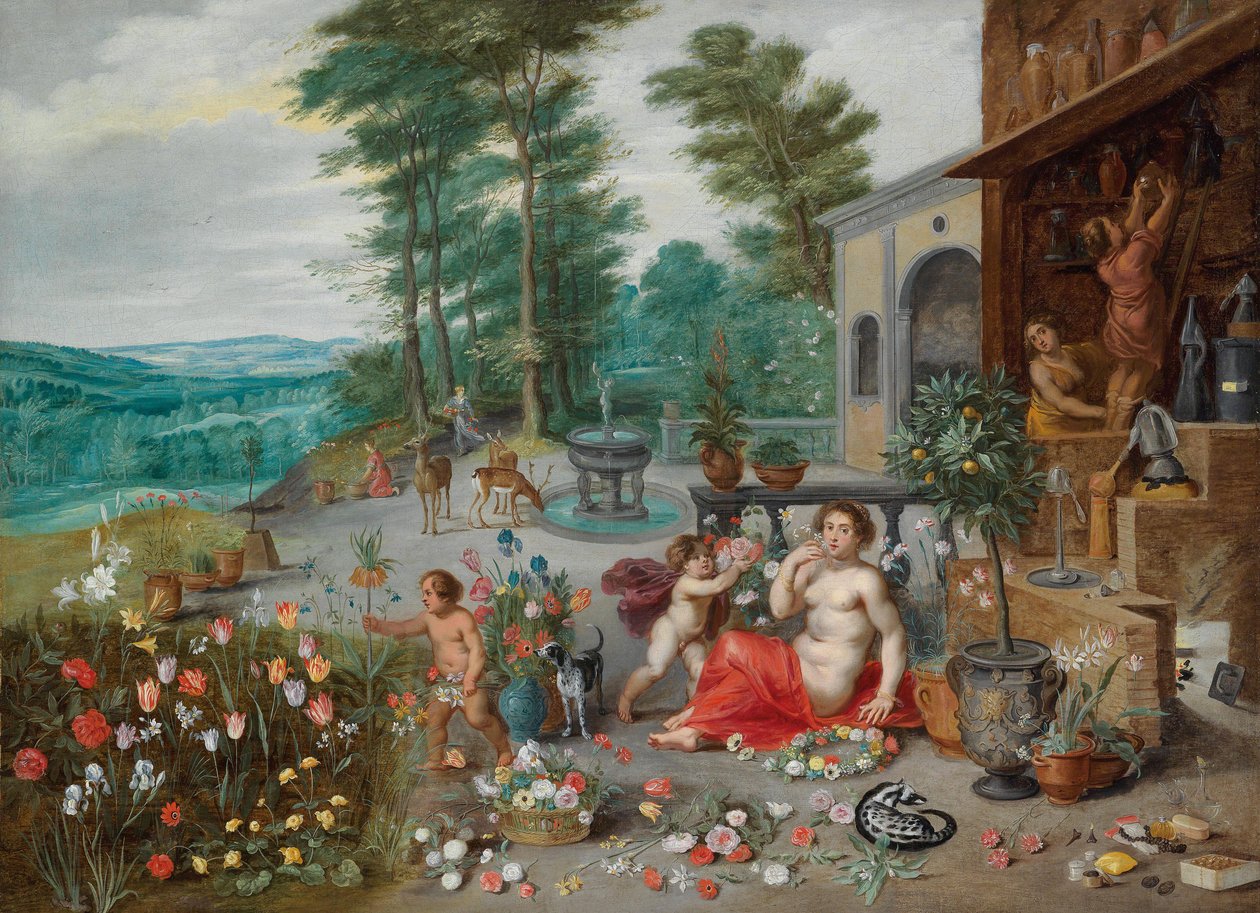 En allegori om lukten av Jan Brueghel the Younger