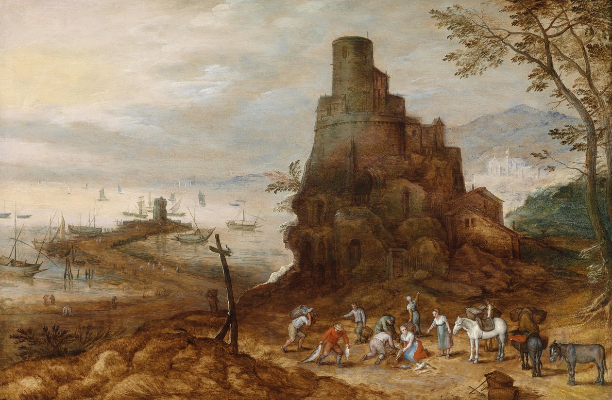 Coastal Landscape with the Scipios grave av Jan Brueghel the Younger