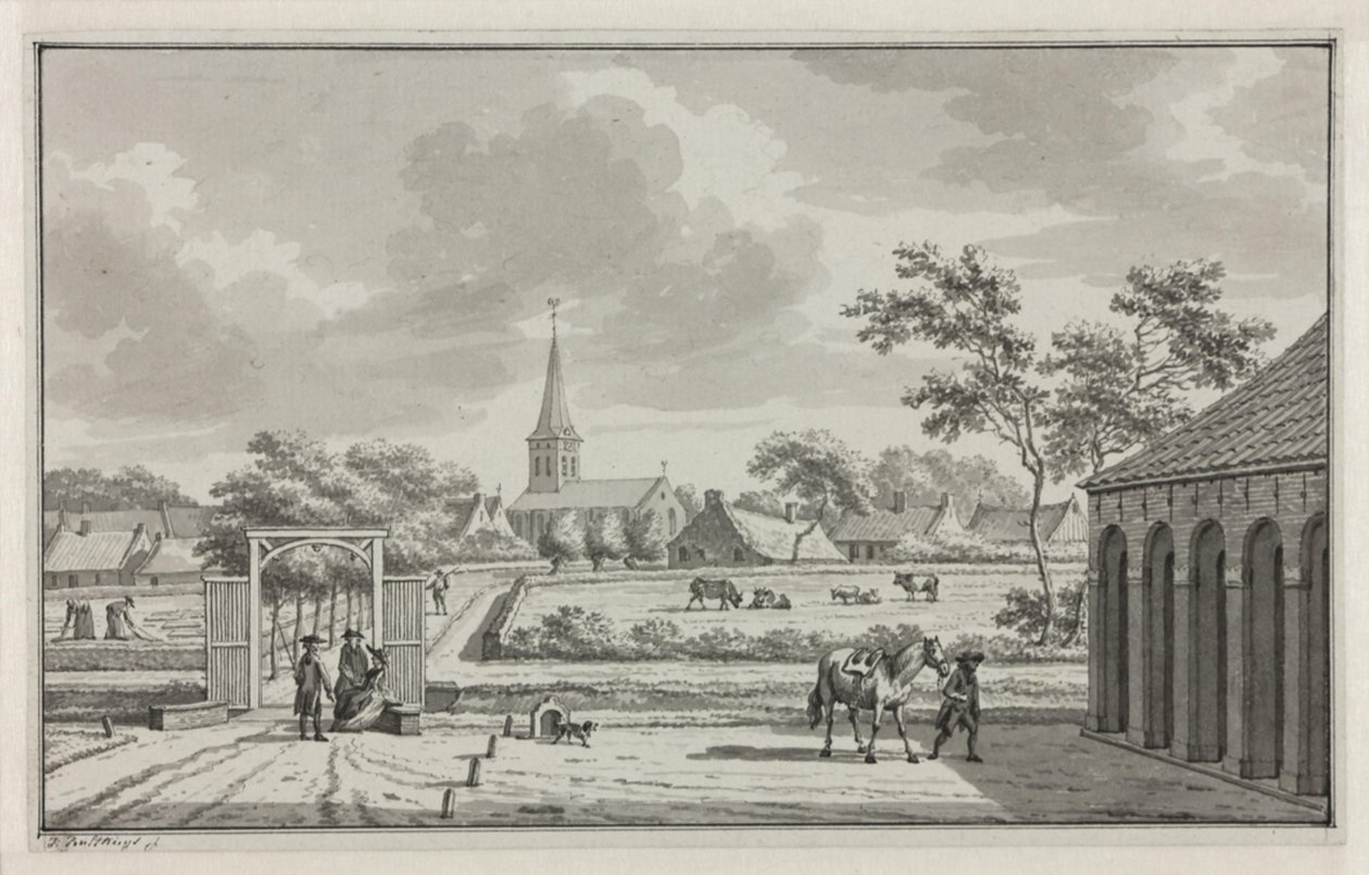 Het dorp Ulrum gezien vanaf de borg Asinga av Jan Bulthuis