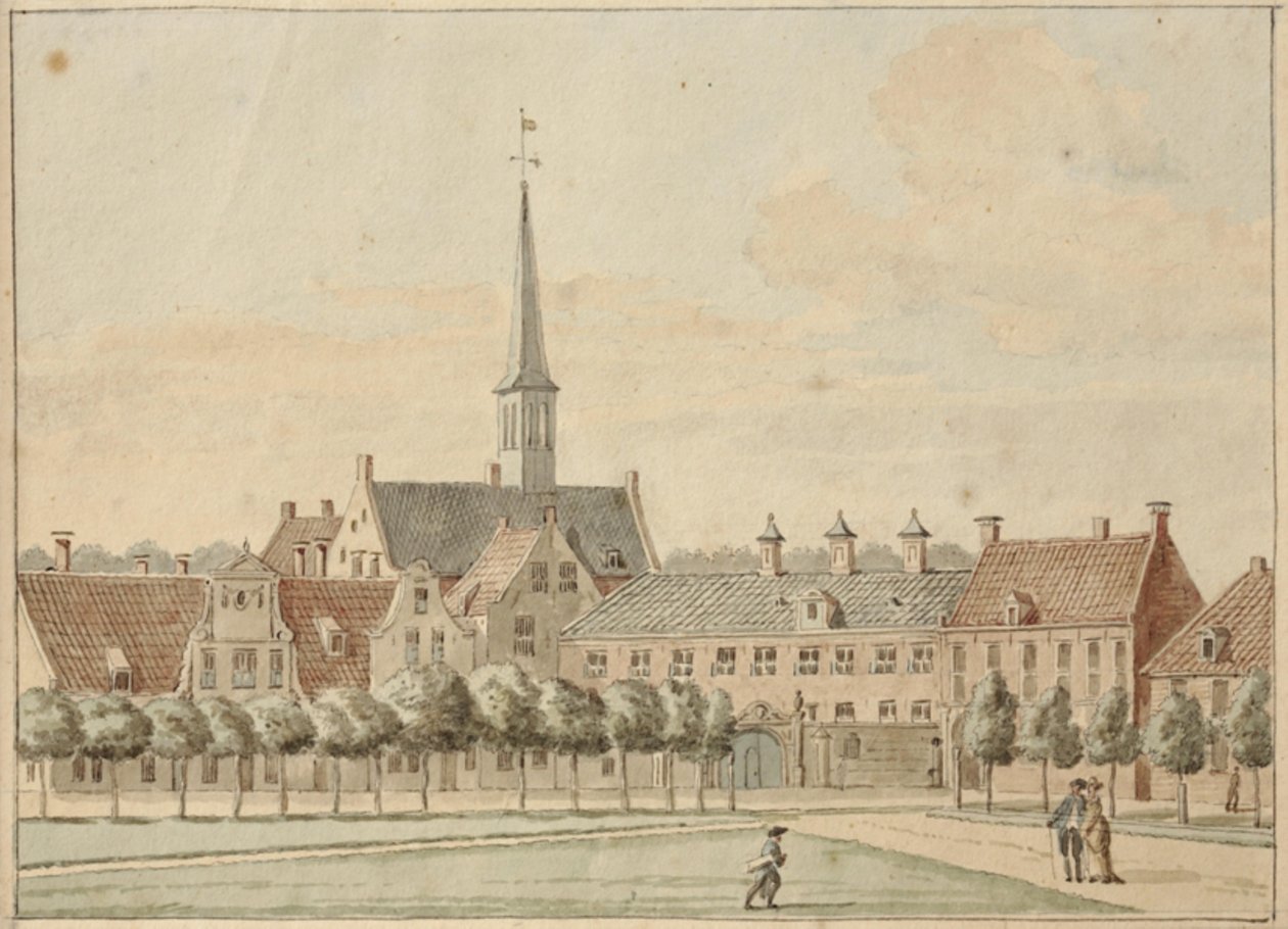 Martinikerkhof met het Prinsenhof en de Gardepoort av Jan Bulthuis