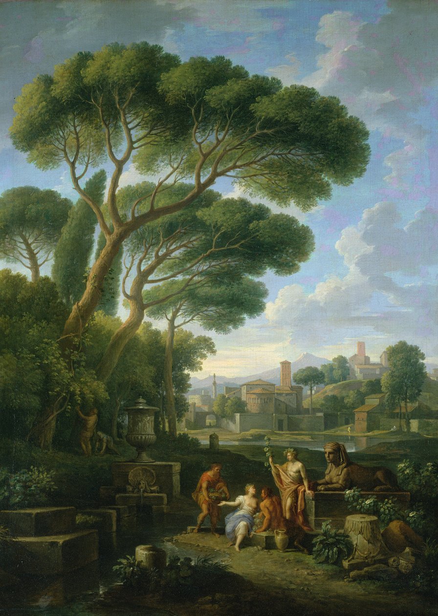 Figurer i ett romerskt landskap av Jan Frans van Bloemen