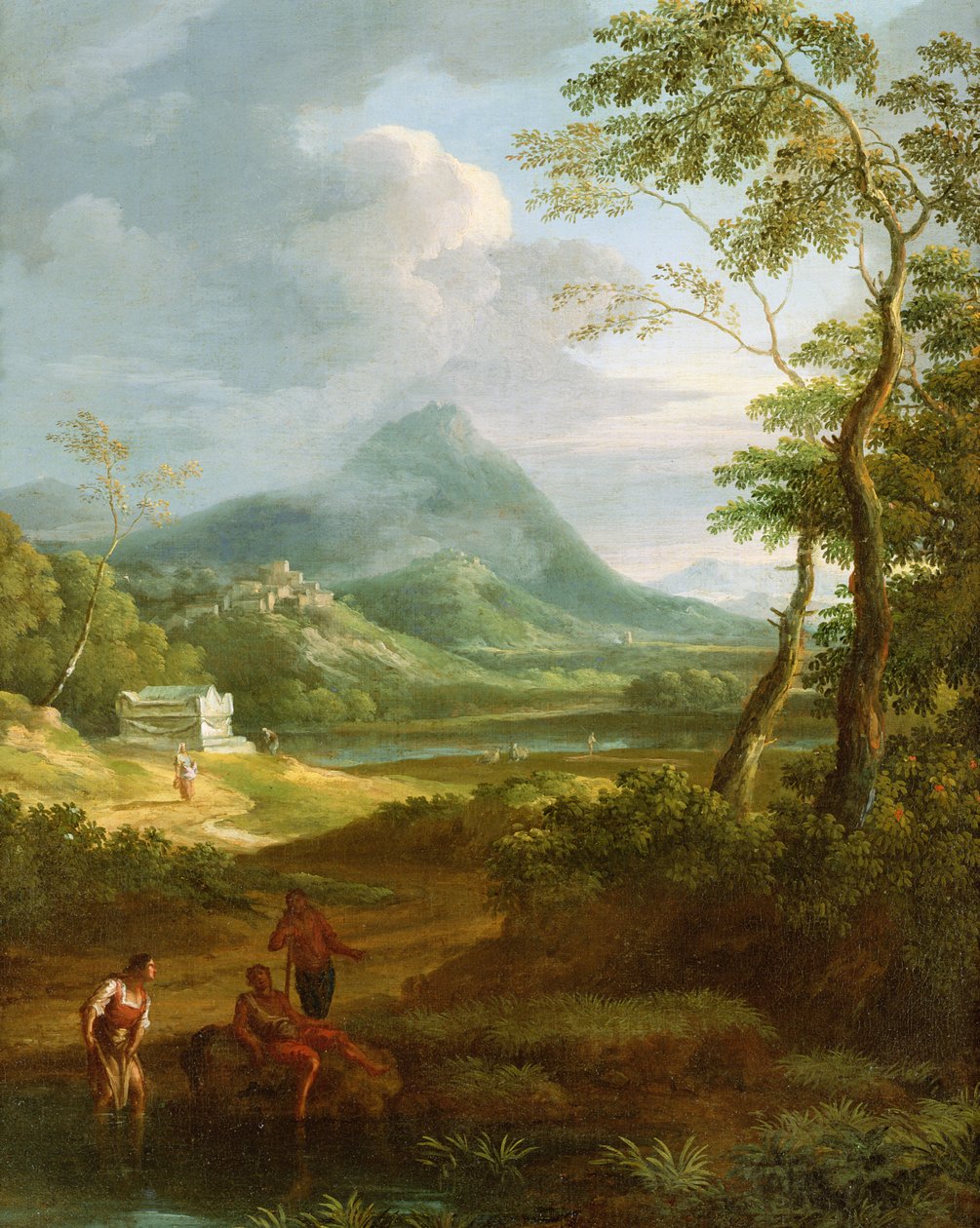 Figurer i ett klassiskt landskap (par 81819) av Jan Frans van Bloemen
