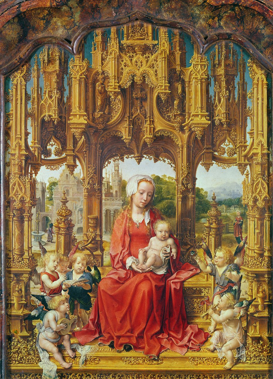 Centralpanel af Malvagna Triptykon, ca. 1513-15 swed av Jan Gossaert