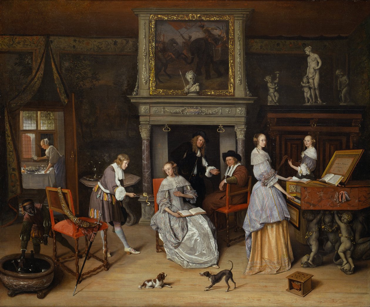Fantasy Interior with Jan Steen and the Family of Gerrit Schouten av Jan Havickszoon Steen