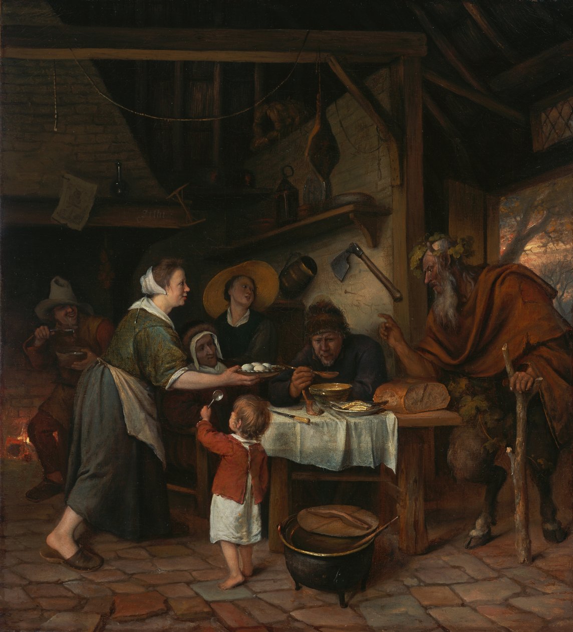 The Satyr and the Peasant Family av Jan Havickszoon Steen