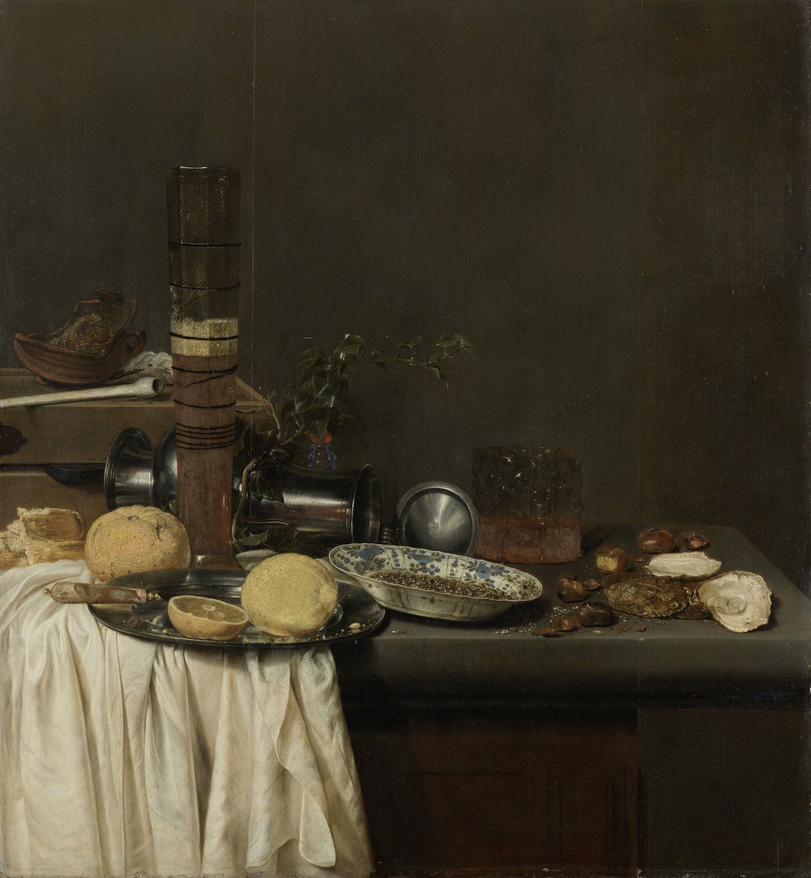 Stilleben med ett högt ölglas, 1647 av Jan Jansz. van de Velde