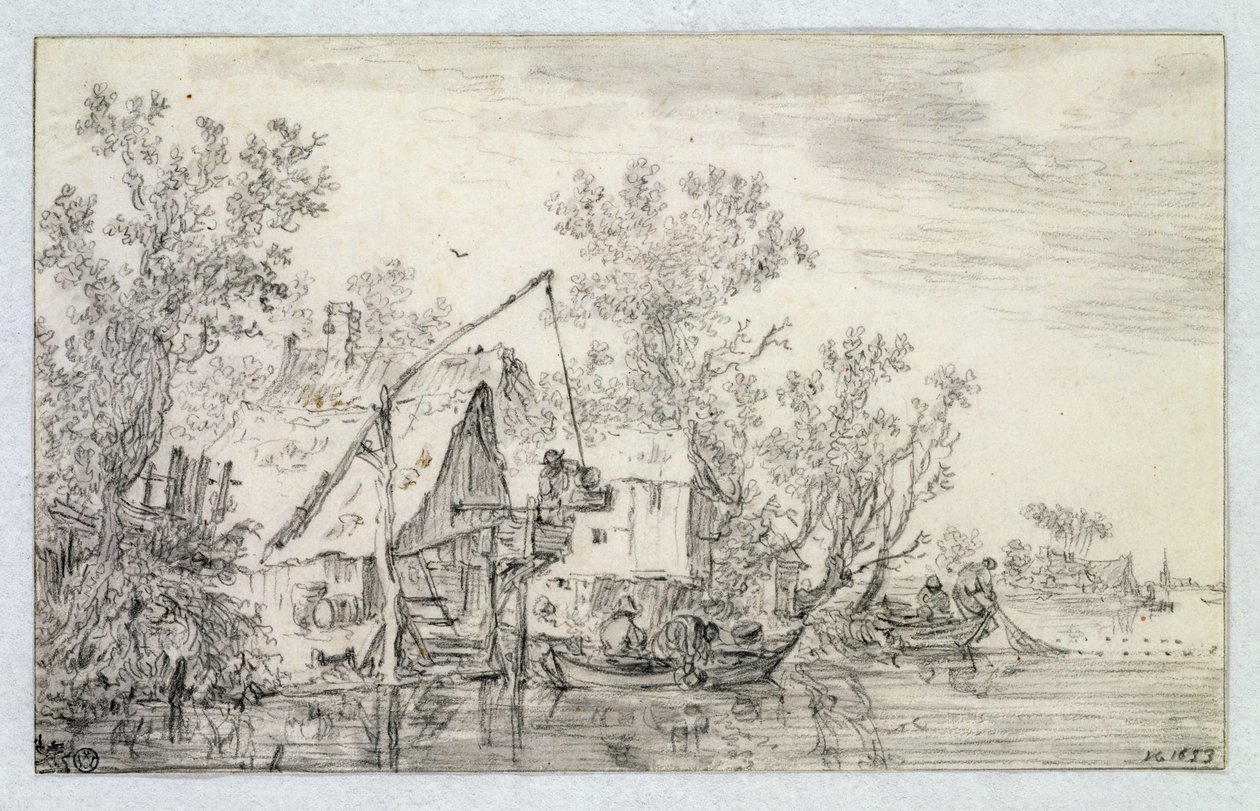 Ett skogigt flodlandskap, 1653 av Jan Josephsz van Goyen
