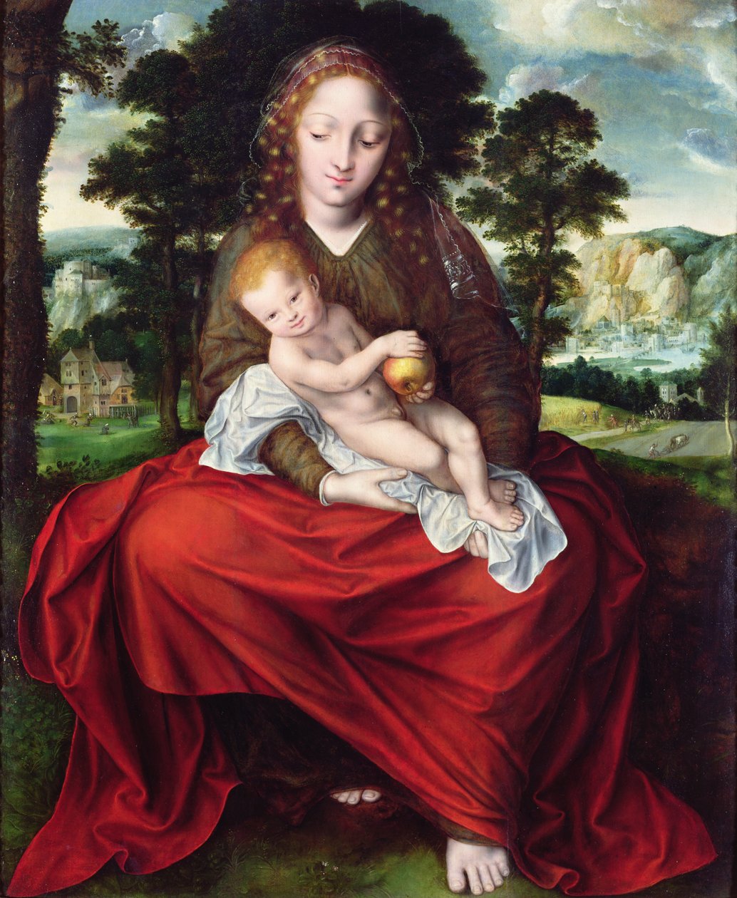 Madonna och barn av Jan Massys or Metsys