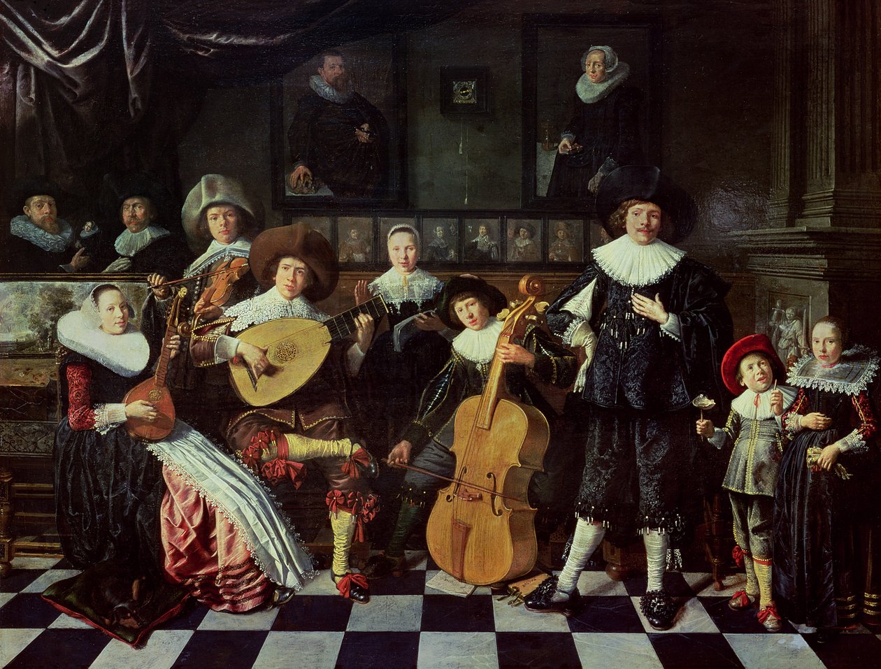 Familj som gör musik av Jan Miense Molenaer