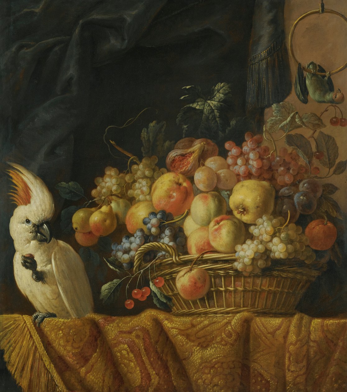 Stilleben av med en papegoja av Jan Pauwel Gillemans the Younger