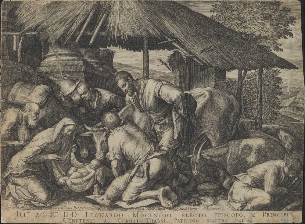 Adoration by the shepherds av Jan Sadeler