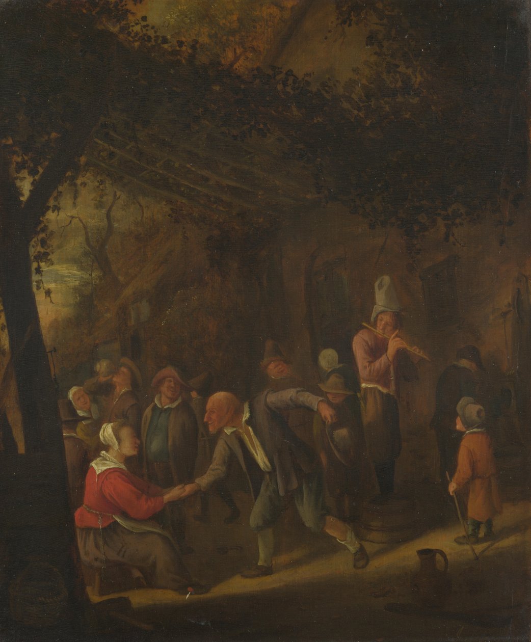 Bönder glada utanför ett värdshus av Jan Havickszoon Steen