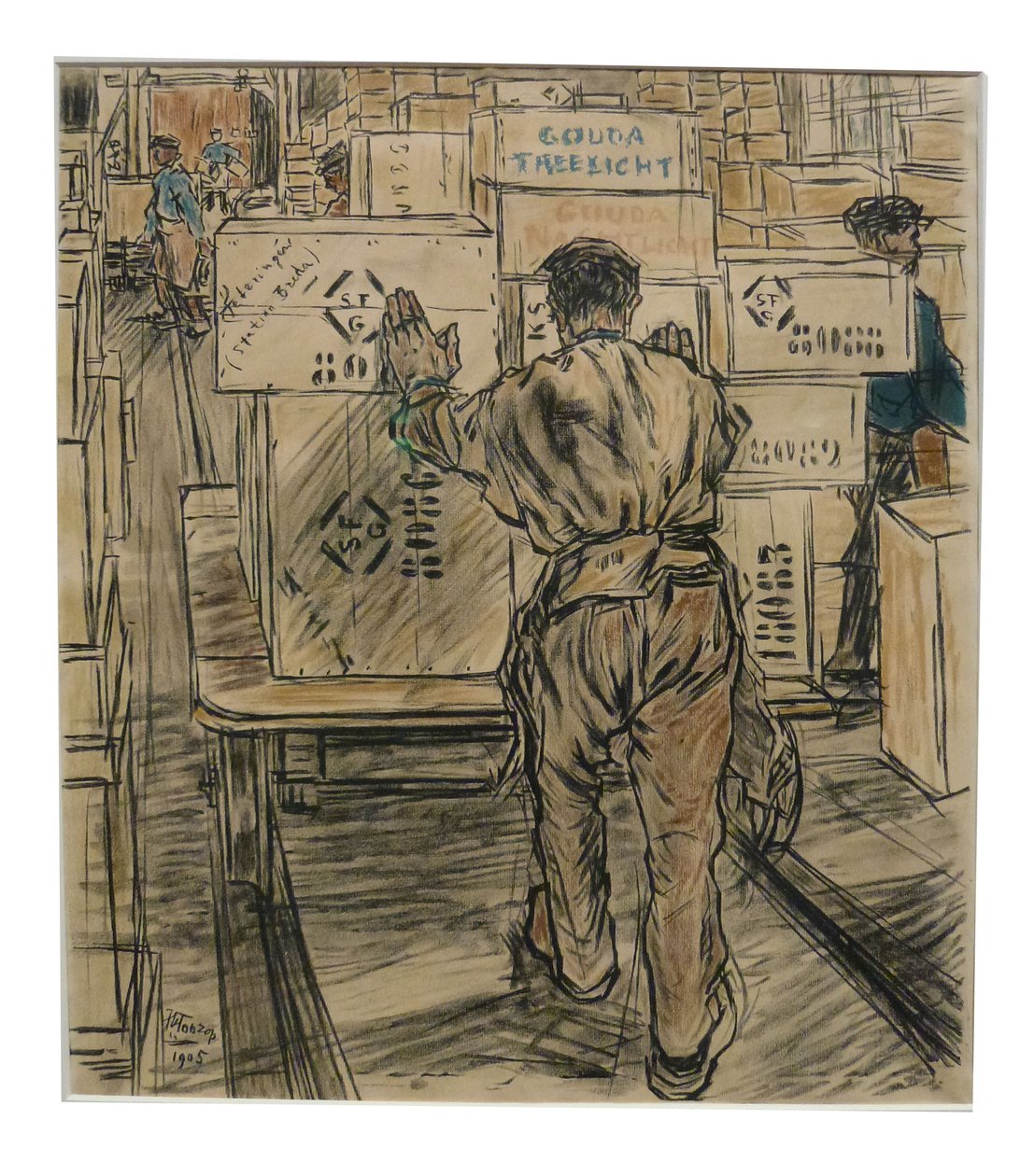  Tidskrifter 1 av 12 litografier gjorda av Toorop om tillverkning av ljus. av Jan Toorop