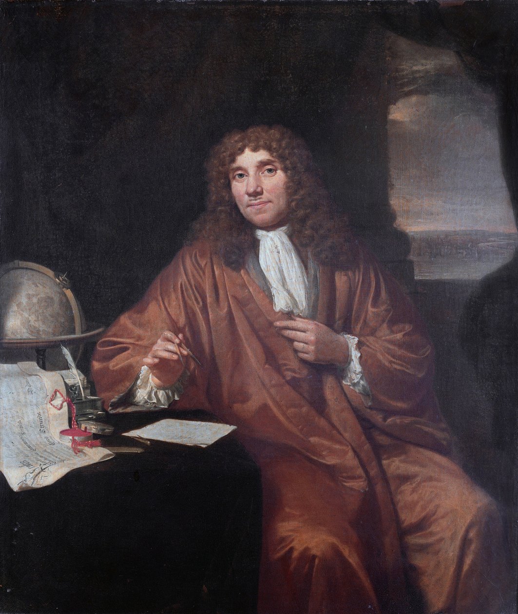 Porträtt av Anthonie van Leeuwenhoek (1632-1723) av Jan Verkolje