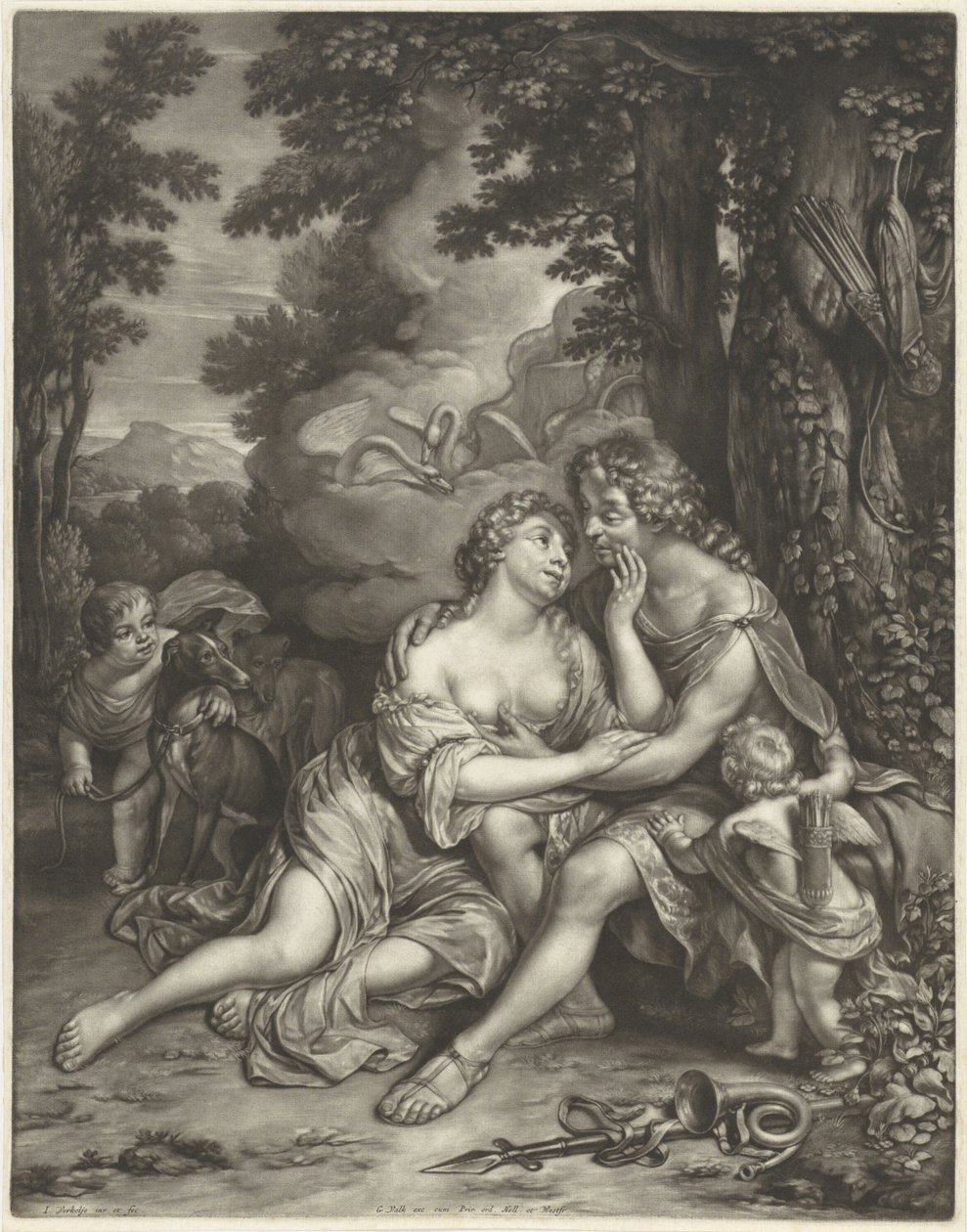 Venus och Adonis av Jan Verkolje
