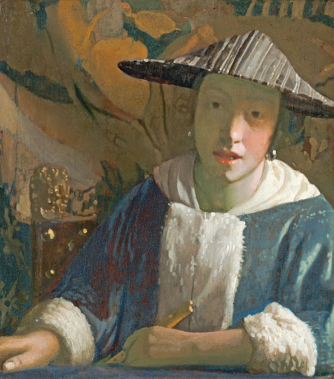 Ung flicka med flöjt, ca 1665-70 av Jan Vermeer van Delft