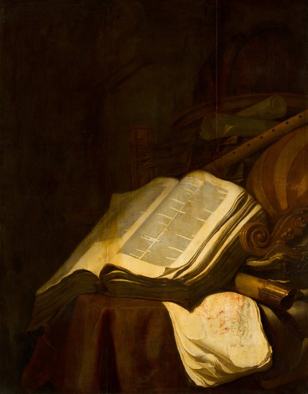 Still-life with Books and Musical Instruments av Jan Vermeulen
