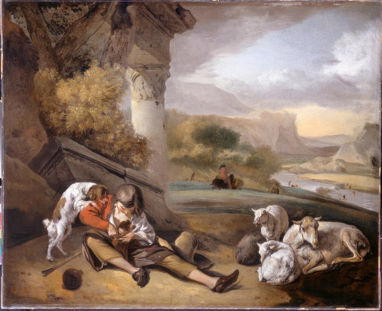 J.Weenix, Landskap med en herdepojke av Jan Baptist Weenix