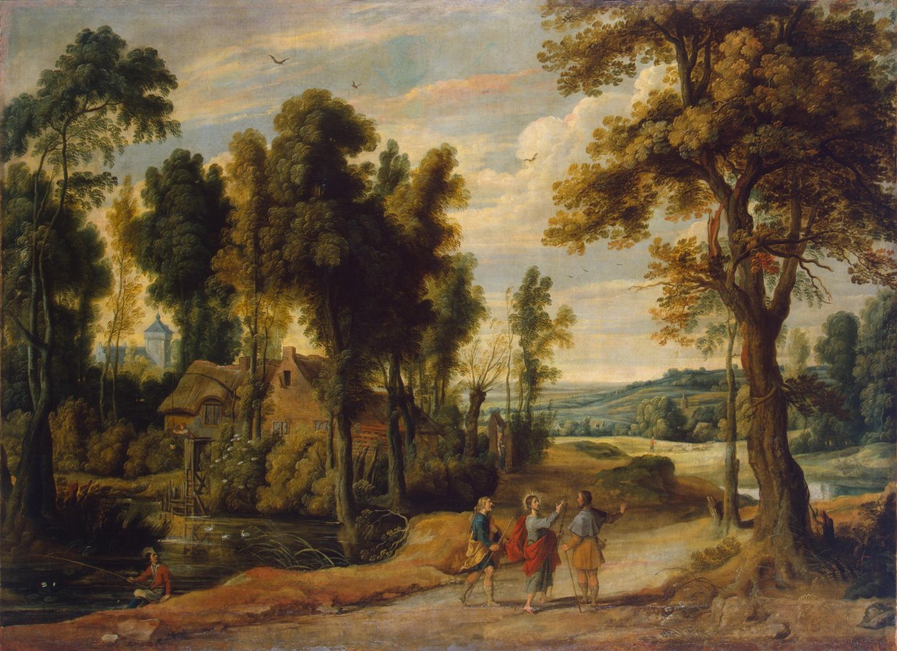 Landscape with Christ and his Disciples on the Road to Emmaus av Jan Wildens