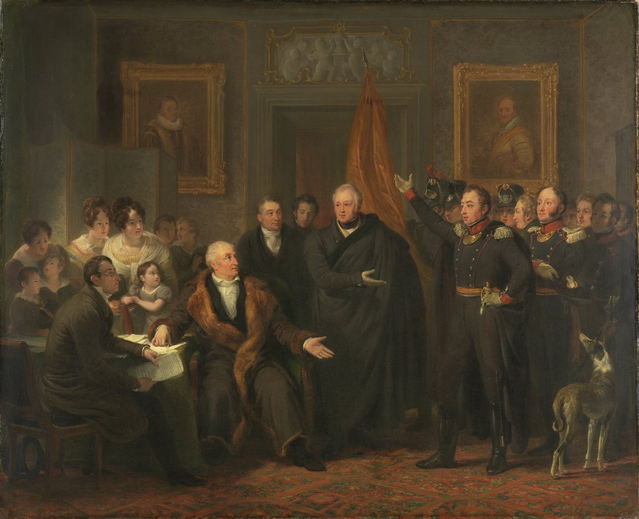 Triumviratet antar makten i prinsen av Oranges namn, 21 november 1813, ca 1828 av Jan Willem Pieneman
