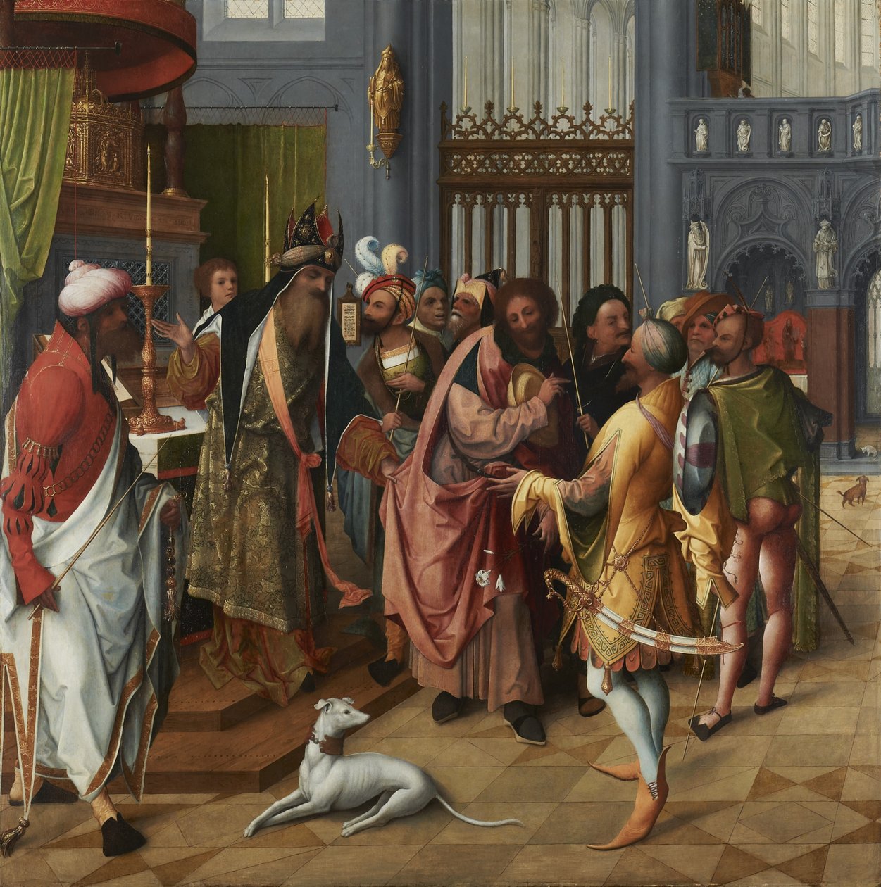 Joseph and the Suitors, c.1515-20 (panel) (för verso se 88614) av Jan de Beer