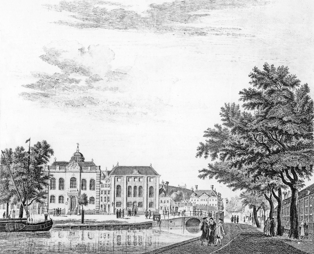 De två stora synagogorna för tyska judar i Amsterdam, Nederländerna, 1765 av Jan de Beijer