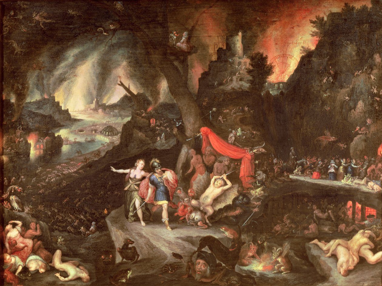Aeneas i underjorden, ca 1630 (olja på koppar) av Jan the Elder Brueghel
