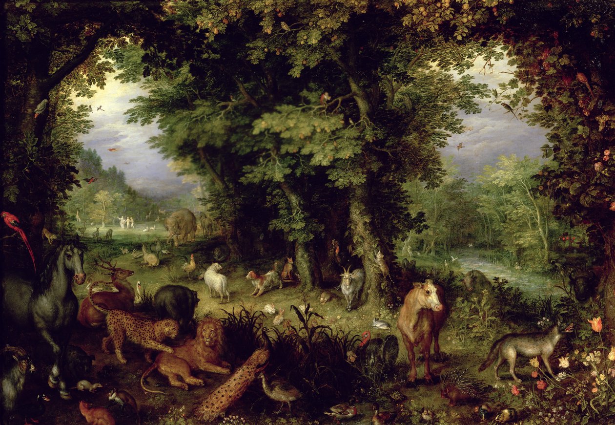 Jorden eller det jordiska paradiset, 1607-08 (olja på koppar) av Jan the Elder Brueghel