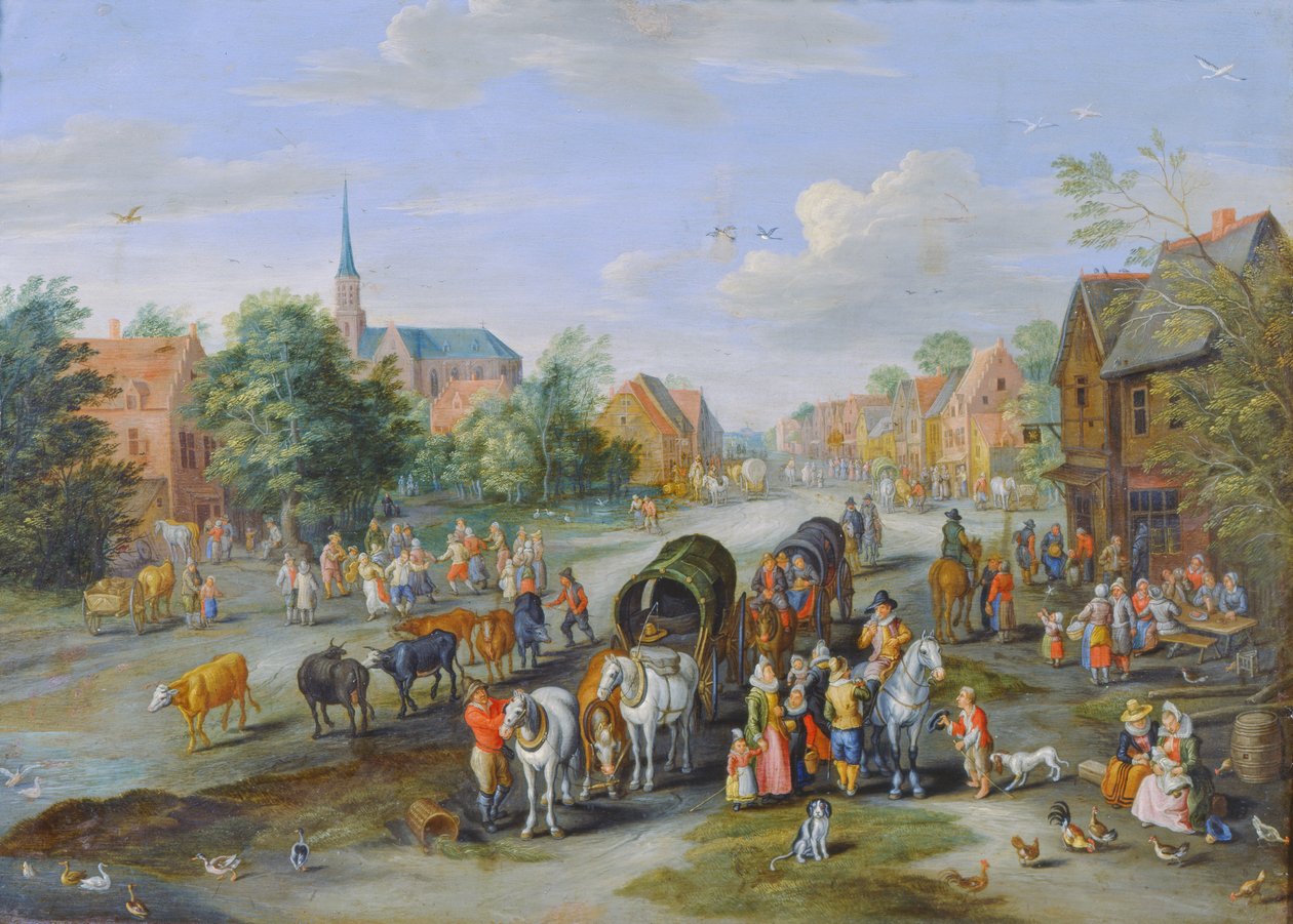 flamländsk fete (olja på koppar) av Jan the Elder Brueghel