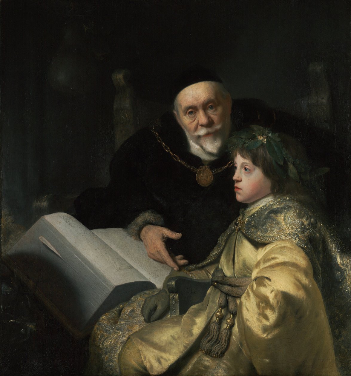 Prins Charles Louis av Pfalz med sin lärare Wolrad von Plessen i Historical Dress av Jan the Elder Lievens