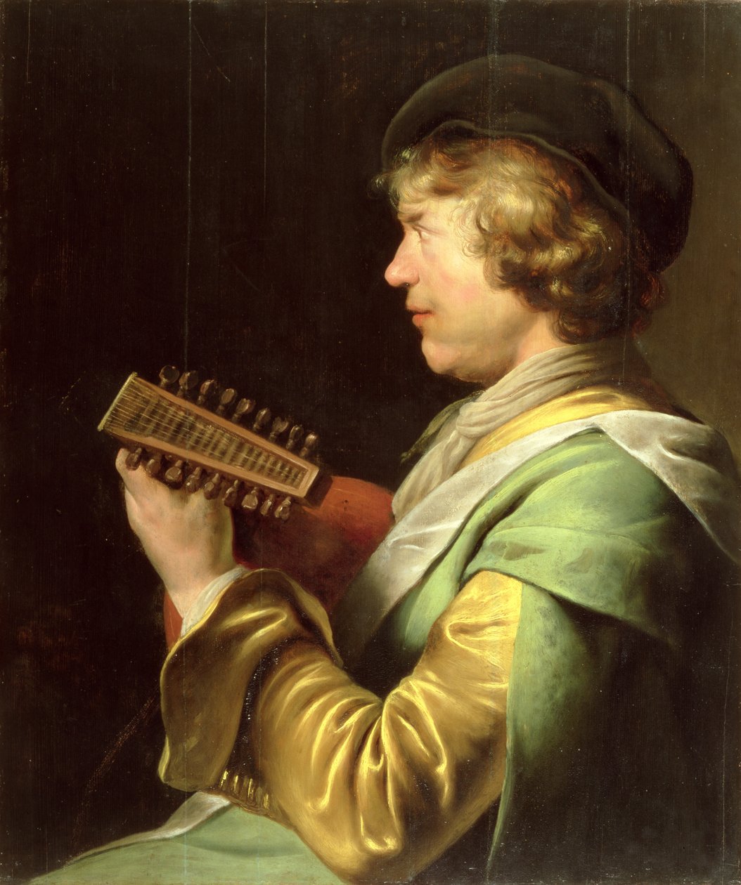 Ung man som spelar lut av Jan the Elder Lievens