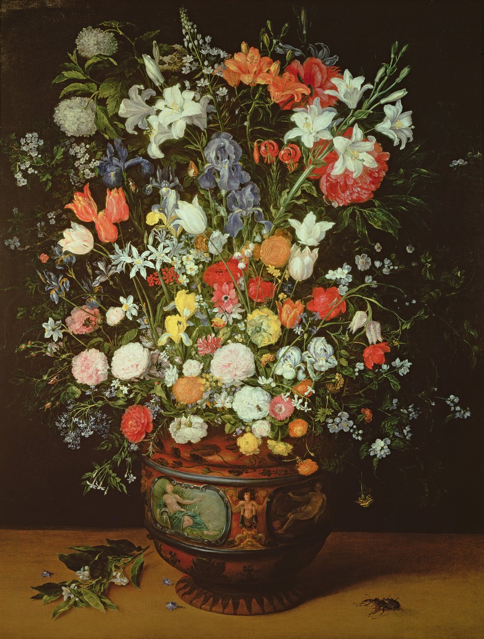 Stilleben av blommor i en vas av Jan Brueghel the Younger