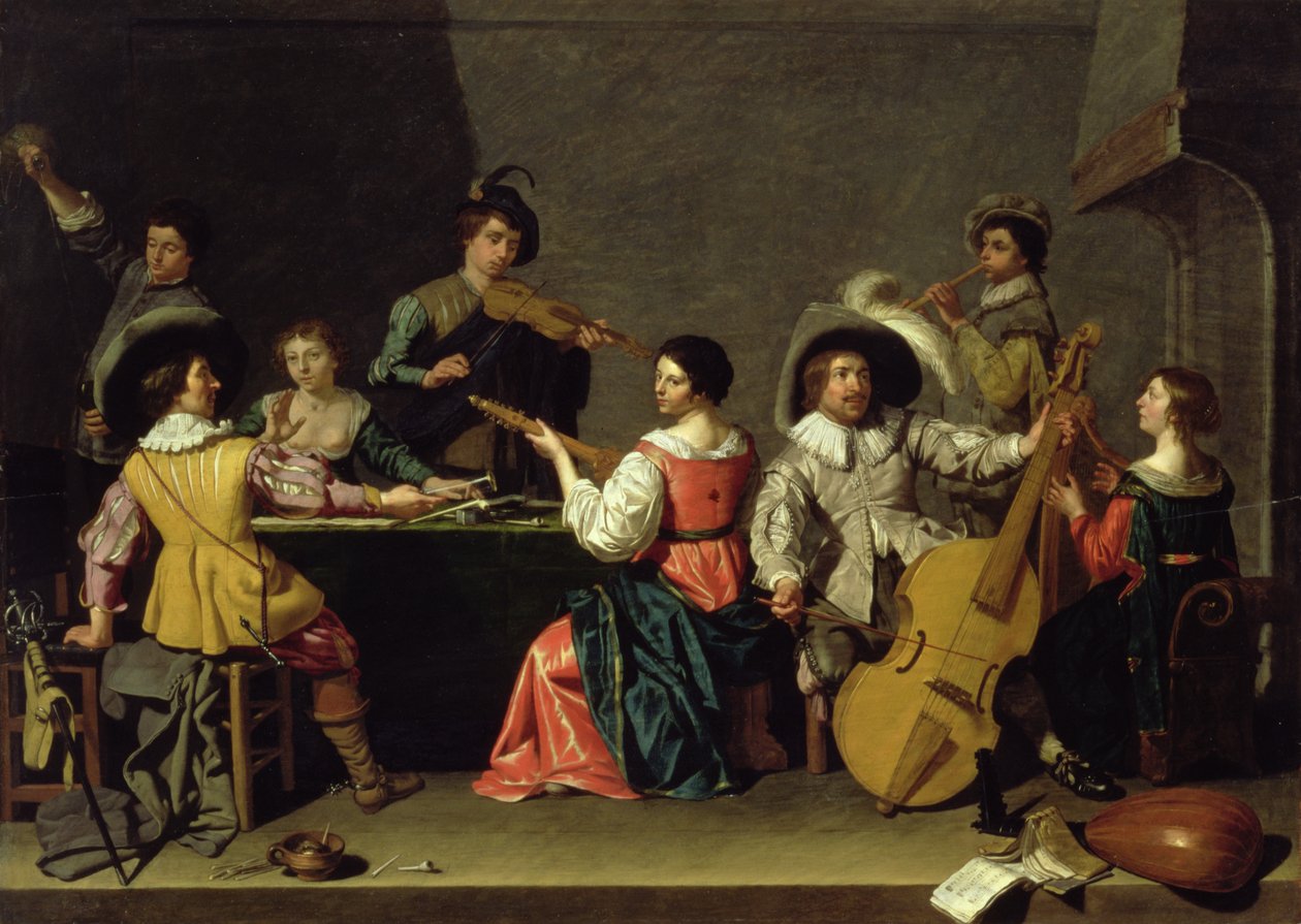 Grupp av musiker av Jan van Bijlert or Bylert