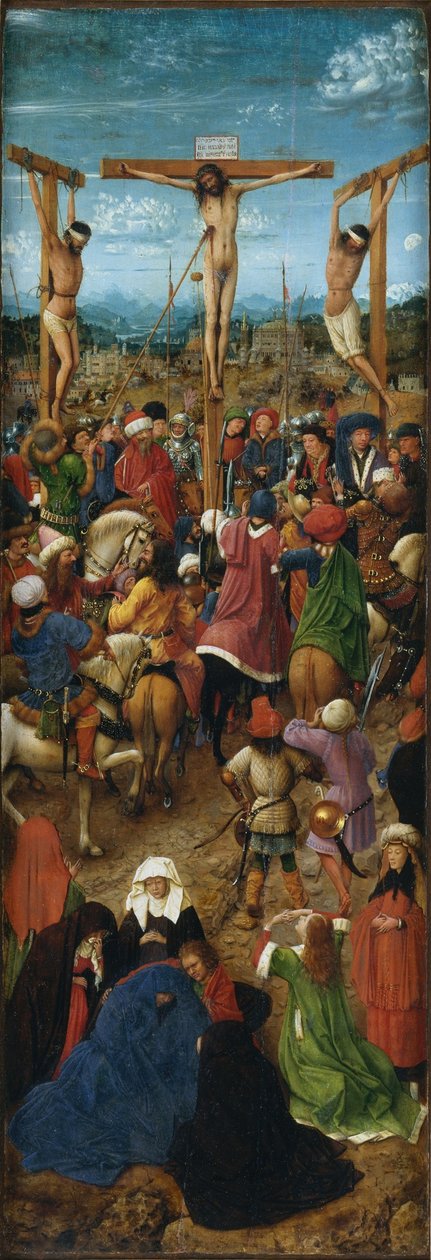 vänster panel av diptyk av Jan van Eyck