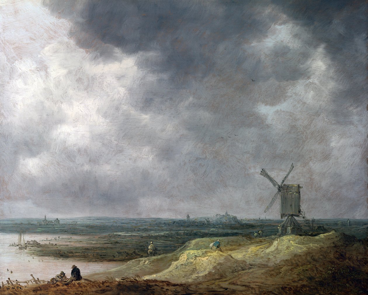 Windmill by a River av Jan Josephsz van Goyen