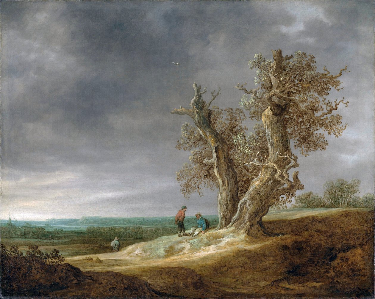 Landscape with two oaks av Jan Josephsz van Goyen