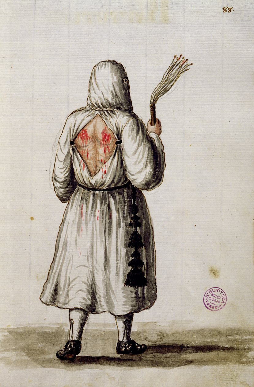 En Flagellant (penna och bläck och wc på papper) av Jan van Grevenbroeck