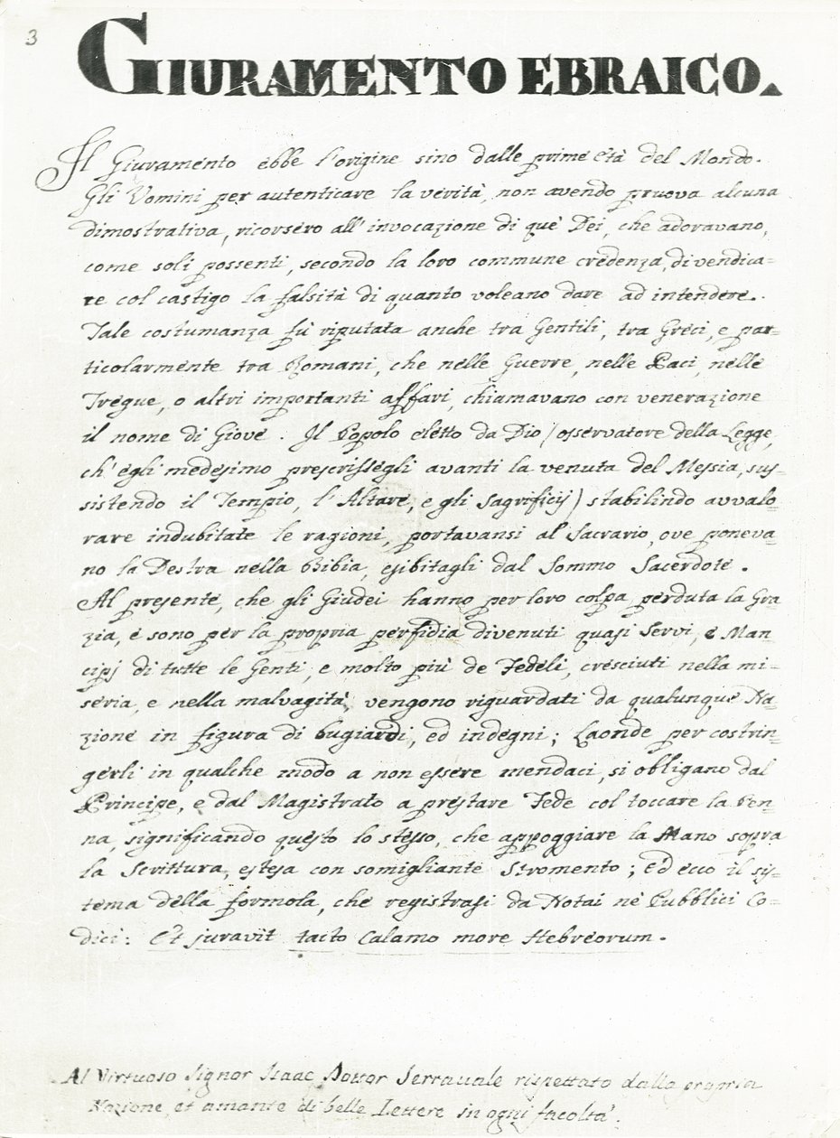 Jewish Oath, sida från 