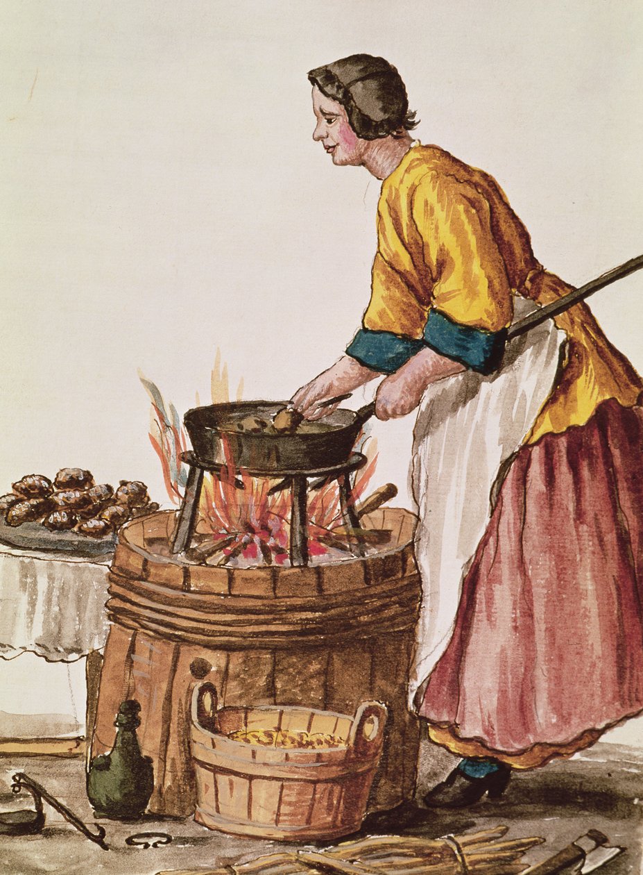 Venetian Donut Seller (penna och bläck och wc på papper) av Jan van Grevenbroeck