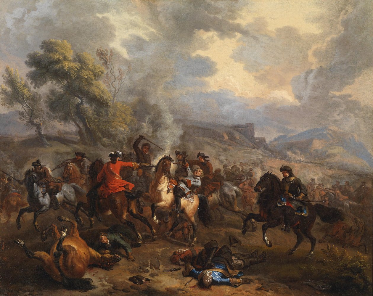 Reitergefecht aus der Zeit des Spanischen Erbfolgekriegs av Jan van Huchtenburgh
