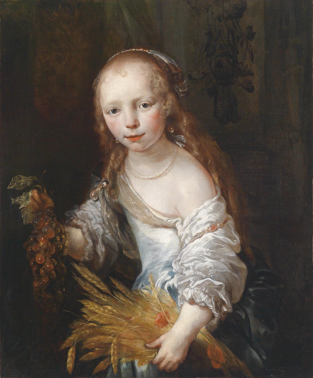 Porträt eines jungen Mädchens als Ceres av Jan van Noordt