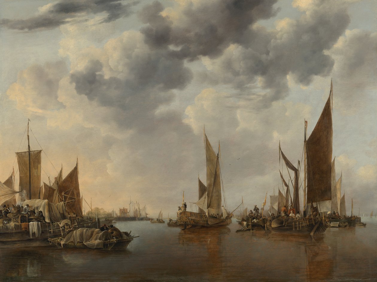 Seascape med fartyg av Jan van de Cappelle