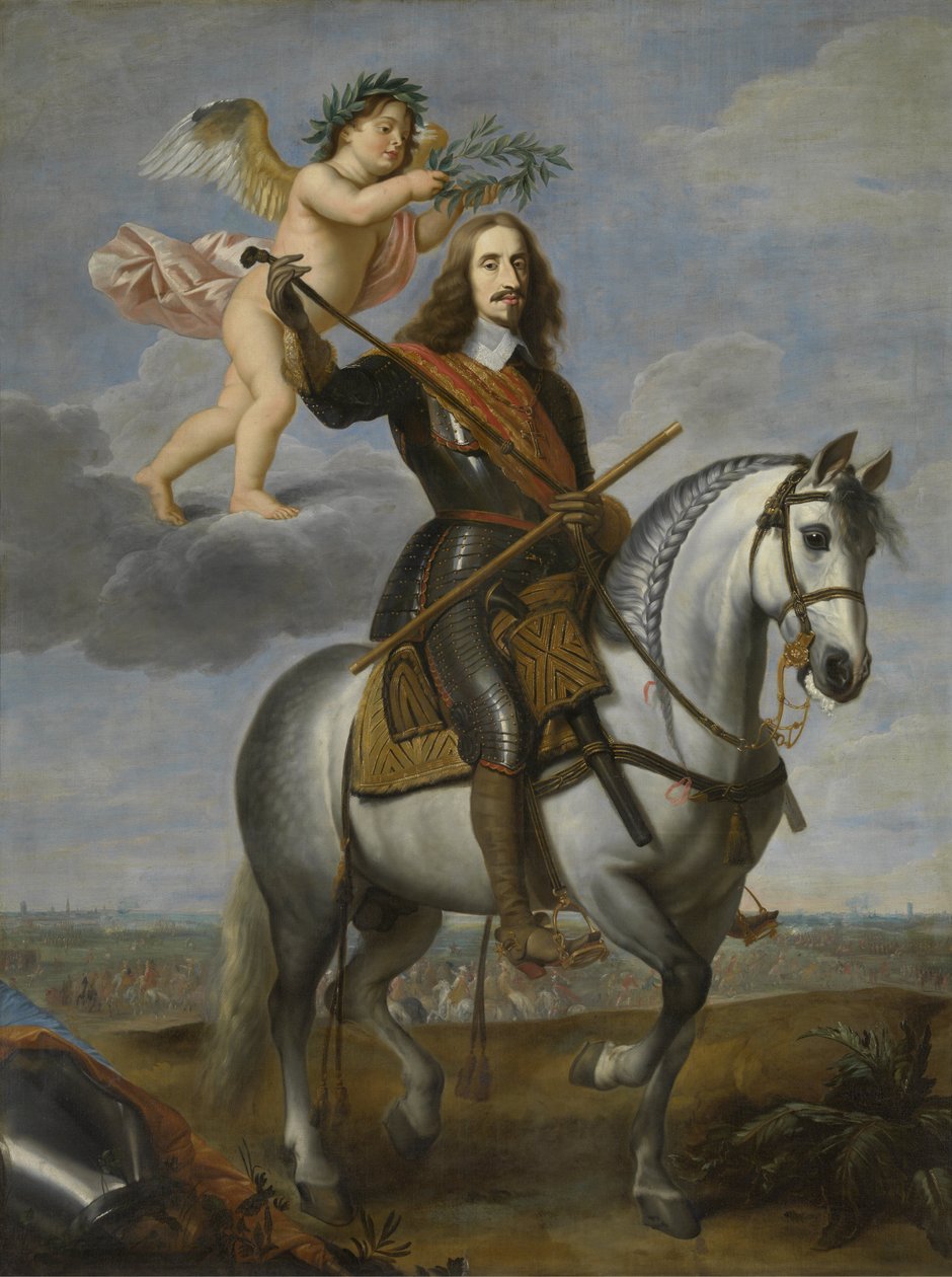 Equestrian portrait of Archduke Leopold Wilhelm (1614-1662) av Jan van den Hoecke