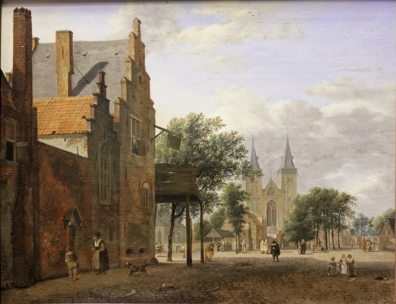 Saint-Victor-torget och kyrkan i Xanten av Jan van der Heyden