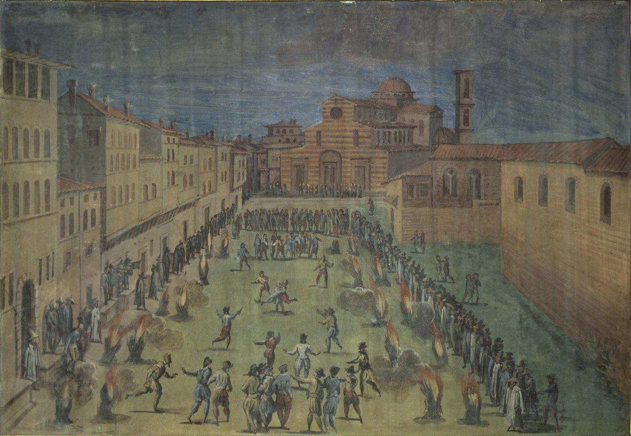 En offentlig festival på Piazza Santo Spirito, Florens, 1555 av Jan van der Straet