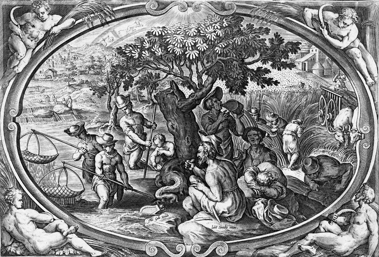 Aestas, graverad av Philip Galle, c.1580 av Jan van der Straet