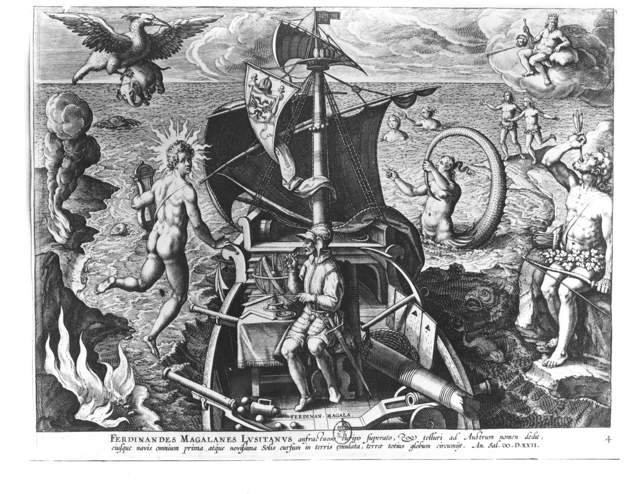 Ferdinand Magellan (c.1480-1521) akiwa kwenye msafara wake, 1522 swed av Jan van der Straet