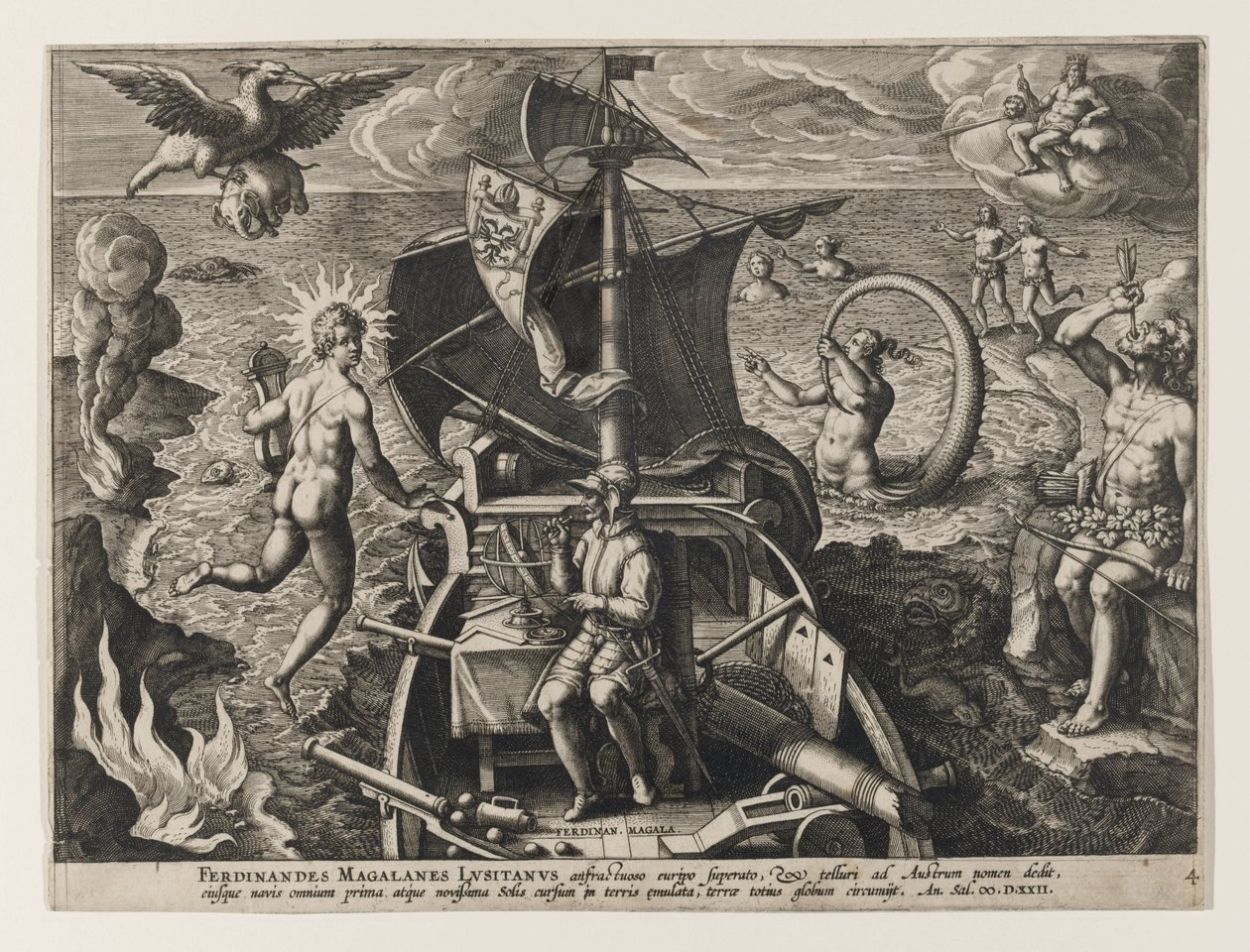 Ferdinandes Magalanes Lusitanus, plate 4 from Americae Retectio av Jan van der Straet